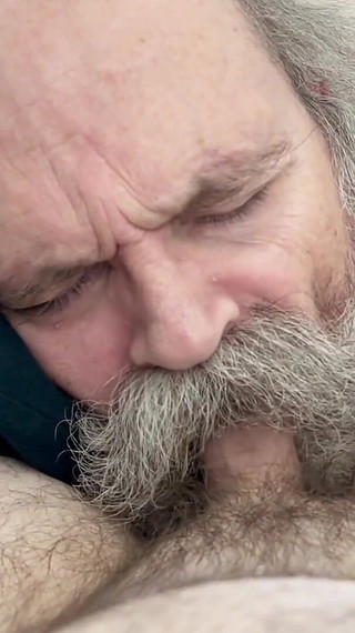 Moustache Stepdaddy Worships Cock, Swallows Cum