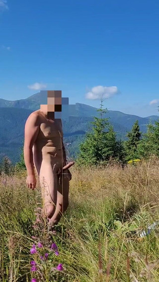 My Jerk off in Mountains. Beautiful Nature
