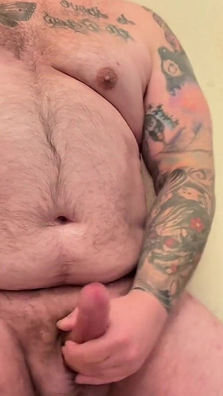 Tattooed Bear with a Huge Load