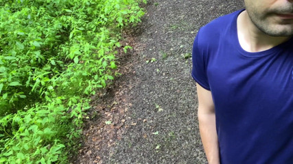 Horny Guy Cums in the Rain