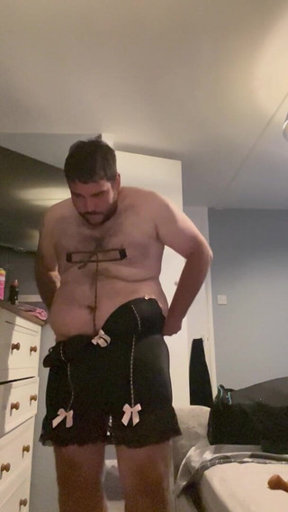 Cock and Ball with Butt Plug and Sissyfication Crossdressing Nipple Clamps