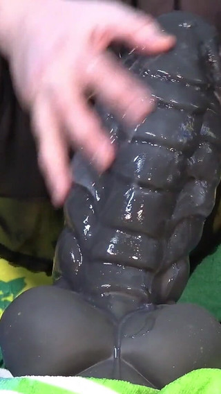 3 Rides on Big Ribbed Dildo on Swivel