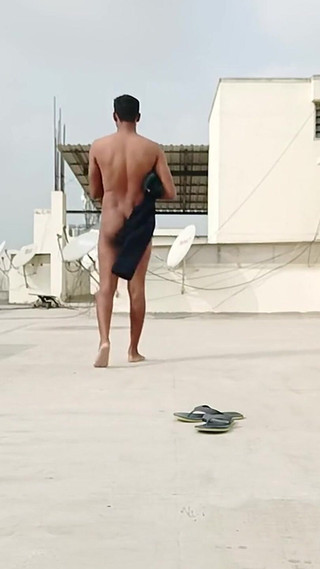 Terrace Naked Masturbation and Cum