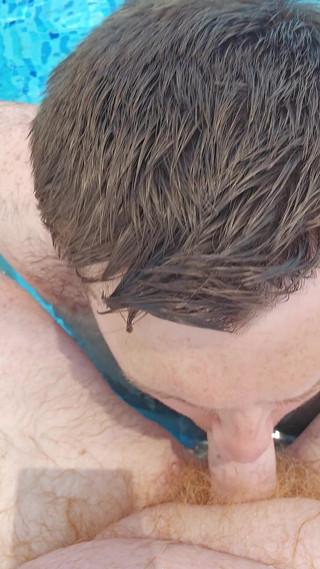 Stepdaddy Cums in Boys Mouth in the Swimming Pool