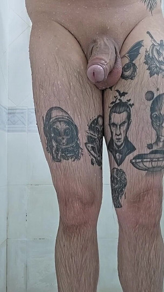 Chubby Was Caught Jerking off in the Shower