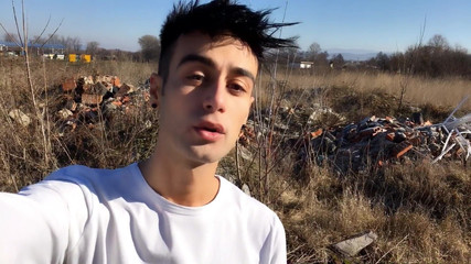 Piss on My Cum on Stone Outdoor