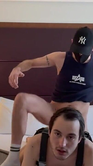 Masked Stepdaddy Fucks Dump Twink Bareback and Fills Him with Cum