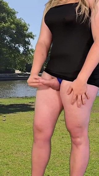 Big Balls Shemale Flashing