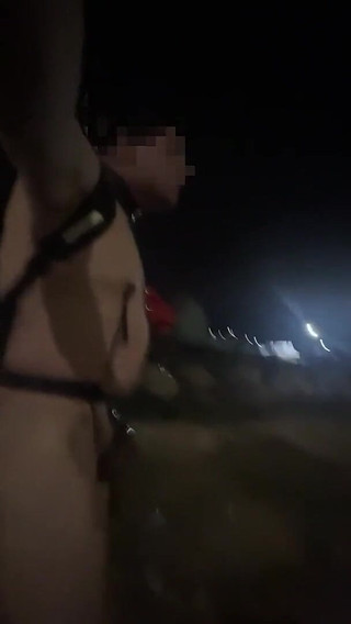 Risky Naked Walk Industrial Area