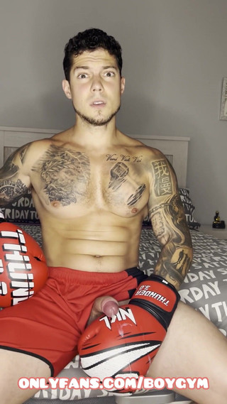 Big Cumshot of Profesional Boxer