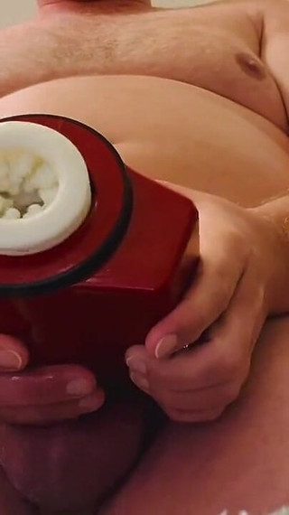 Watch Chub Stepdaddy Blow His Load with New Cock Sucking Machine