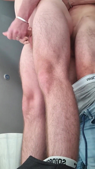 Horny boys Pavel and Silvio have a quick fuck in the highway's toilet