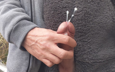 Outdoor Close up Hard Cock Cumshot - Rockard Stepdaddy