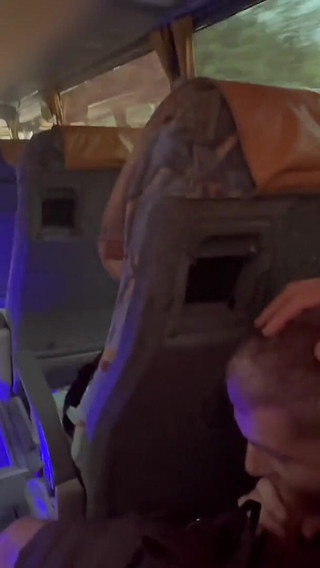 Blowjob From a Stranger on the Bus and a Huge Cumshot in a Hotel