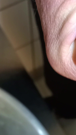 Two Loads at the Urinals Close up Big Cock Wanking and Cumming in Outdoor