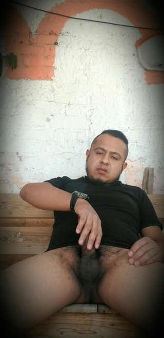 Jerking off my cock outside