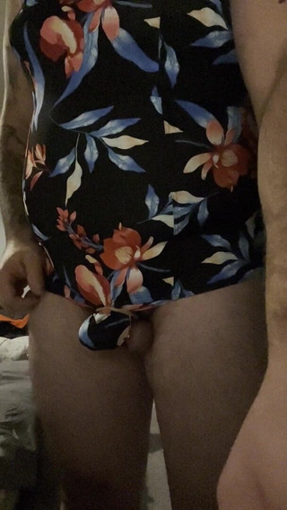 Cock Bondage with Cross Dressing Over Nipple Clamps Part Two