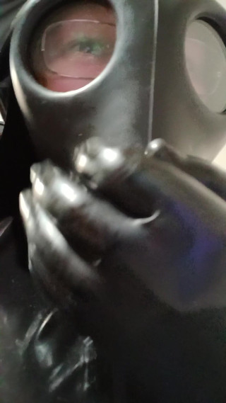 Isreali Gasmask Latex Tracksuit Cum