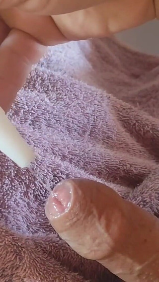 Shoe Glue on the Lubricated Glans!!