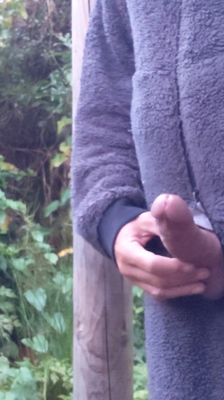 Big Hard Uncut Cock Outdoor Onesie Wanking Close up Cum - Rockard Stepdaddy