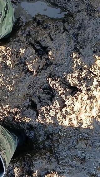 Mud Fun in Rubber Camo Wellies