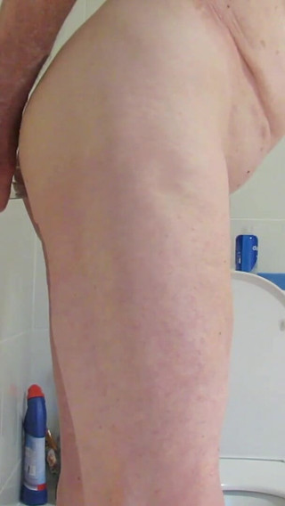 Riding 9 Inch Glass Cock Close up Side View