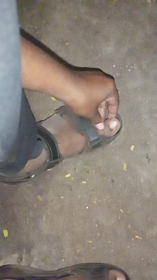 Outdoor My Car in Penis Massage with Dildo Condom