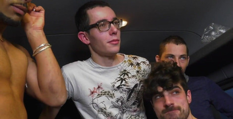 2731 Part 2 of Big Orgy in Bus Wih My French Friends Twinks on The Road in Paris