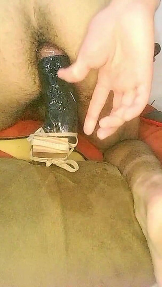 Sitting on the Thick Dildo