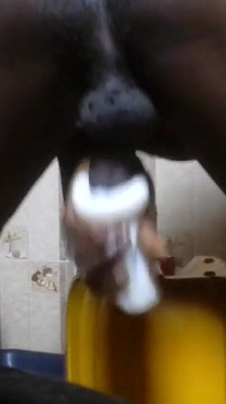 Masked Performer Banging Silicone Toy Vaginal