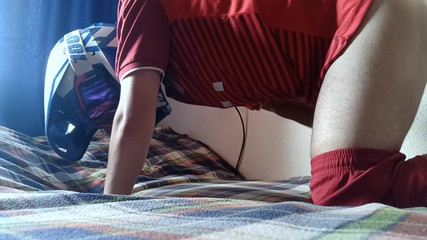 Young Soccer Player Jerks off and Cums