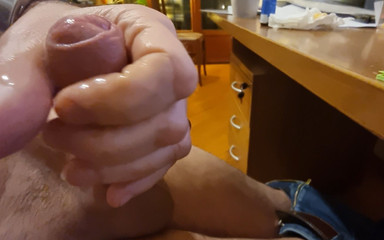 Italian Men Jerk Big Dick and Big Ball Cumshot Big