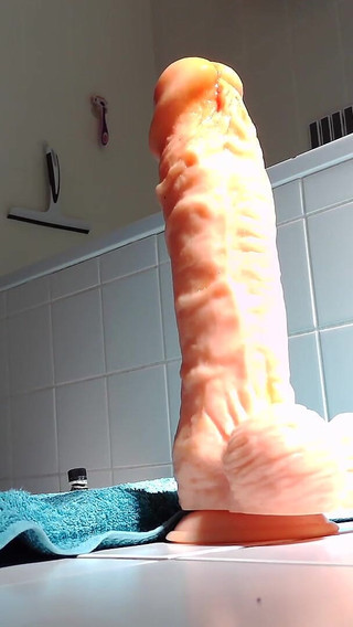 Penetrating My Hungry Hole with Extremely Large Dildos in a Cheerleader Outfit.