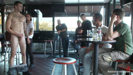 Two Hairy Sluts Get Used in a Bar Full of Horny Strangers