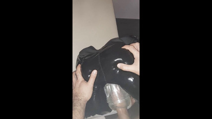 Leather ass fleshlight fucked