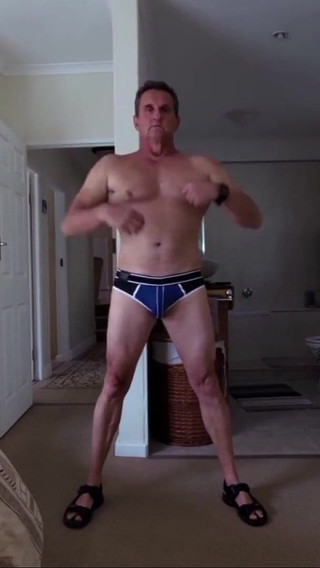 Posing in a Jockstrap and Showing Cock and Ass