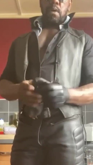 Leather Smoking Stepdad Scenes