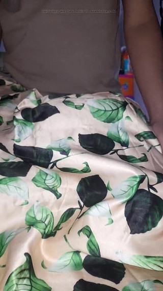 Fast cum wearing satin flower skirt