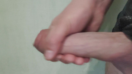 Guy jerking off dick