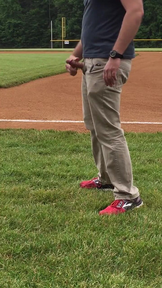 Jerking off on the Baseball Field by Home Plate