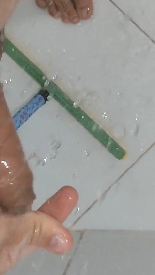Cleaning the Dirty Cock of Cum Still Pumped.