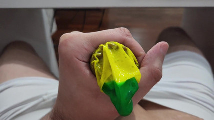 Cum with a Colorful Condom