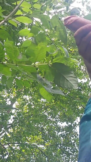 Risky Outdoor Jerk off - Almost Caught & Huge Cumshot in the Woods