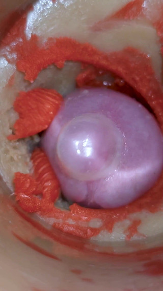 The Camera Inside the Deep Pussy Records a Huge Ejaculation with a Stuck Condom 4K