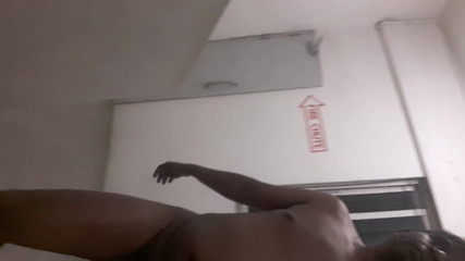 Exhibitionist Nude Walk in Apartment Hallway and Lobby Area