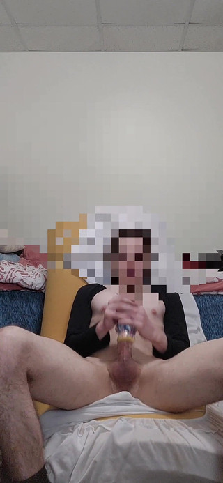 Big Young White Cock Dominates His Toy!!