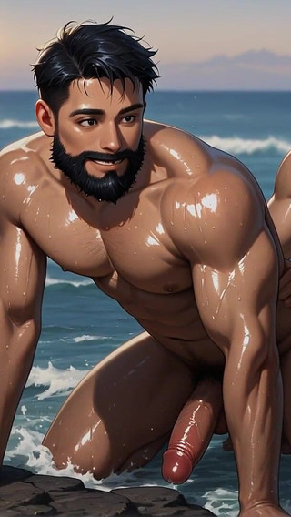 Short Ai Video Bearded Beach Boys Cocks