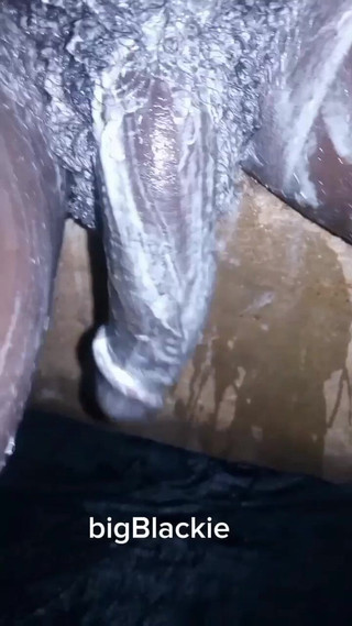 Bigblackie Shaving and Masturbating with My Big Black Cock for Pleasure