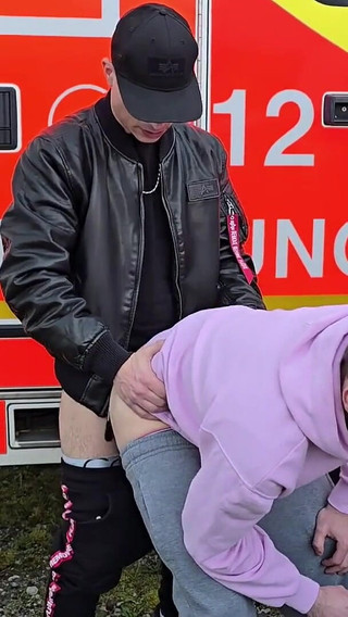 I Fucked My Gay Bitch Bareback in Public Parking Lot - Risky Outdoor Fuck