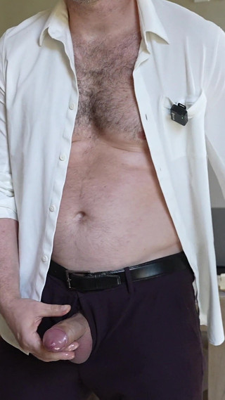 Office Boss Solo Jerking My Cock with Huge Cumshot